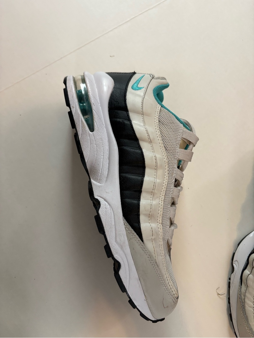 Nike Sneakers in White, Teal & Beige
